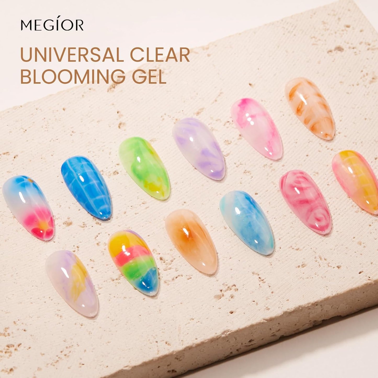 15Ml Blooming Gel Nail Polish for Clear Marble Design, Nail Polish Gel Paint Colorful Flower Watercolor Magic Beauty Gift DIY Nail Art at Home