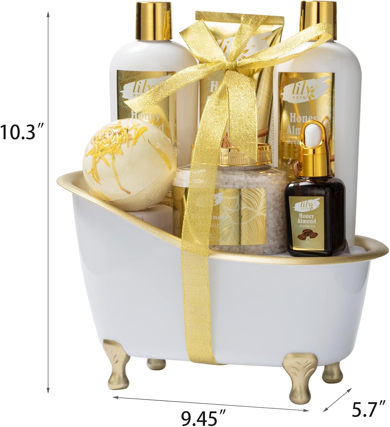 Mothers Day Gifts for Mom - 7-Piece Honey Almond Spa Gift Set for Women, Bath & Body Gift Set, Bath Collection with Bath Bomb & More | Christmas, Birthday Gifts for Her, All Occasion Holiday Present