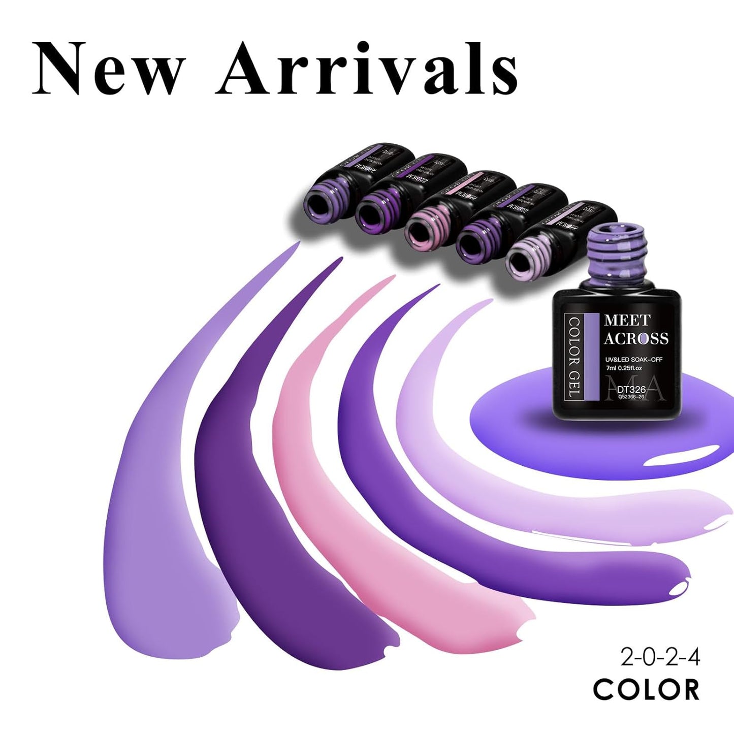 Purple Gel Nail Polish Set, 8 Colors Purple Pastel Pink Lavender Gel Polish Soak off Grape Lilac Violet Gel Nail Art Manicure DIY Salon