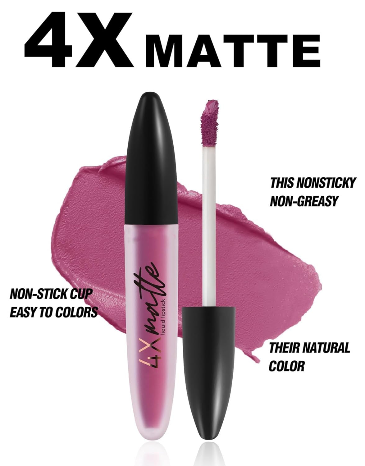 Liquid Lipstick Set 4 Pcs Smooth Velvety Matte Lipstick Waterproof Long Lasting Liquid Lipsticks Makeup Gift Sets (Set 401)